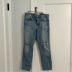 Zara the new slim light jeans, cropped distressed mid rise
